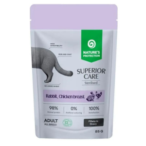 47908 Natures Protection Sterilized GRAIN FREE прес. 85г д/кстерил., кролик,куриная грудка и клюква