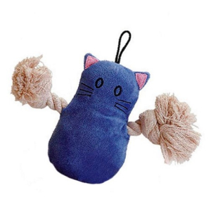 Gigwi Игрушка для собак Кот с верёвкой и пищалкой 20см, серия CATCH & FETCH