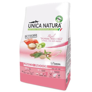 Unica Natura Корм сухой для кошек любого возраста (лосось, рис, яблоко), 350г