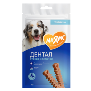 Лакомство Мнямс ДЕНТАЛ для собак "Зубные косточки" с говядиной 70гр