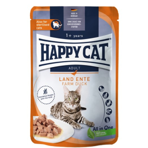 Happy Cat Culinary Meat in Sauce LandEnte Мясные кусочки в соусе из фермерской утки для кошек, 85 гр срок до 18.03.2026