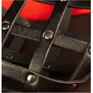 Намордник из натуральной кожи, цвет черный 55см