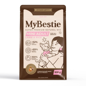 4385-08 MyBestie Мини Эдалт Ягненок сух.корм 800г д/собак мелких пород с мясом ягнёнка