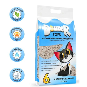 DOYZER TOFU Наполнитель  комкующийся активированный уголь,2,5кг (6л)