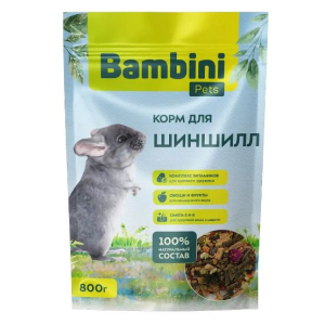 Bambini Pets Корм для шиншилл 800гр