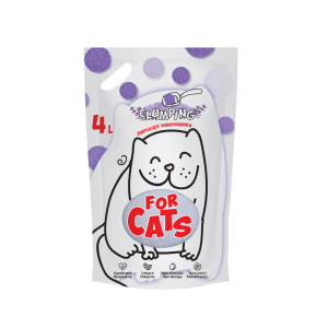 Наполнитель FOR CATS силикагелевый , комкующийся с ароматом лаванды,4л