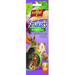 Vitapol Smakers Овощи для грызунов и кроликов, 45 г Лакомство в виде палочки.