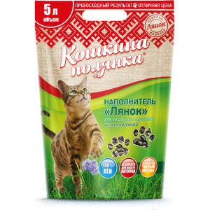 Наполнитель Кошкина Полянка "ЛЯНОК" впитывающий, 5л.