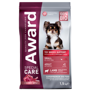 Award AWARD SPECIAL CARE Toy Breed Support сухой корм для собак мелких и миниатюрных пород (ягнёнок) 1,5кг