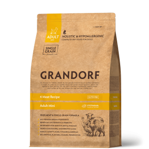 Grandorf Probiotics Корм сухой гипоаллергенный для собак мелких пород, с пробиотиками (4 вида мяса), 3кг