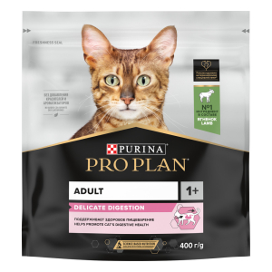Purina Pro Plan Корм сухой для кошек с чувствительным пищеварением (ягненок), 400г