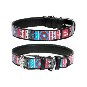 Collar Waudog Поводок для собак (рисунок этно, черный)