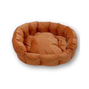 Лежанка для животных HAPPY FRIENDS овальная "Amaretto",  57*46*17 см, (мебельная ткань "Голландский велюр")