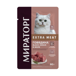 Мираторг Extra Meat влажный корм для стерилизованных кошек желе (говядина) 80 гр