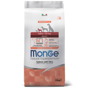 Сухой корм Monge Dog Speciality Line Monoprotein Mini для взрослых собак мелких пород, из лосося с рисом