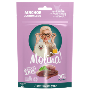 Molina Лакомство для щенков и собак мелких пород (ломтики из утки), 50г