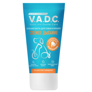 V.A.D.C. «Свежесть дыхания» зубная паста с ароматом говядины для собак и кошек, 50 мл