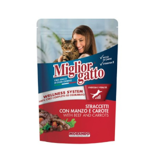 Miglior gatto Beef-Carrots для кошек кусочки в соусе с говядиной и морковью,100гр