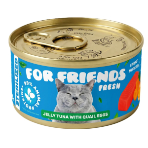 For Friends влажный корм для стерилизованных кошек, желе (тунец, перепелиные яйца, клюква, морковь) 85гр