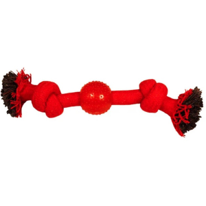 Triol Игрушка для собак "Веревка-канат, 2 узла и мяч", 230мм