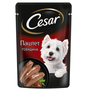 Cesar Корм консервированный для взрослых собак всех пород (Говядина паштет),80г