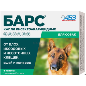 Агроветзащита Барс Капли инсектоакарицидные для собак