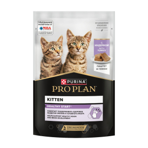 Pro Plan влажный корм для котят, беременных и кормящих кошек, паштет (индейка) 75 гр