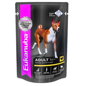 Eukanuba Корм консервированный для взрослых собак всех пород (курица в соусе), 100г