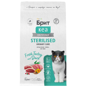 Брит Кеа Sterilised Urinary сухой корм для стерилизованных кошек, профилактика МКБ (индейка, утка) 400гр