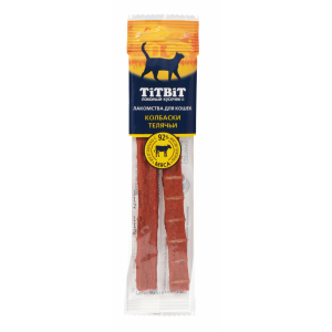 TiTBiT Золотая коллекция Лакомство для кошек (колбаски телячьи), 20г