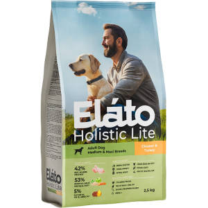 Elato Holistic Lite сухой корм для собак  средних и крупных пород с КУРИЦЕЙ и ИНДЕЙКОЙ  2,5 кг