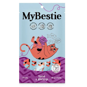 MyBestie Крем-Лакомство для кошек (тунец и креветки) 5*15гр