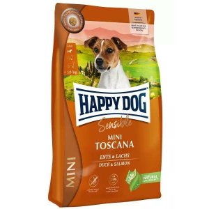 Happy Dog Корм сухой для кастрированных и малоподвижных собак миниатюрных пород (утка, лосось), 800г