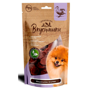 Домашние вкусняшки Лакомство для собак (медальоны из утки), 500г
