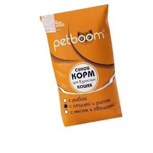 Petboom сухой корм для кошек (птица/рис) 10кг