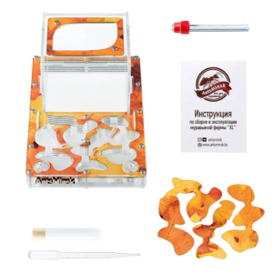 Формикарий XXL сборная муравьиная ферма со встроенной ареной 135х205х21 оранжевый