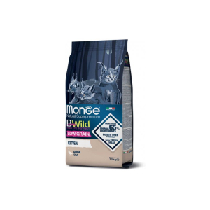 Monge Cat BWild Low Grain сухой низкозерновой корм для котят с мясом гуся 1,5 кг