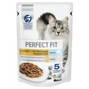 Perfect Fit для кошек с чувствительным пищеварением (Лосось в соусе)