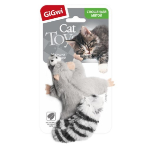 Gigwi Игрушка для кошек Енот с кошачьей мятой 8см, серия CATCH & SCRATCH