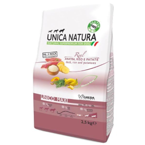 Unica Natura Корм сухой для собак средних, крупных и гигантских пород (утка, рис и картофель), 2,5кг