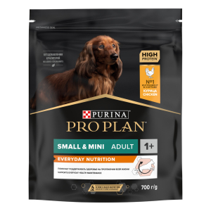 Pro Plan Adult Корм сухой для собак мелких и карликовых пород (курица, рис), 700г