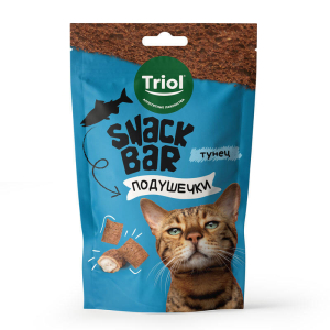 Triol лакомство для кошек "Мини-подушечки с начинкой из тунца", серия SNACK BAR, 30 г
