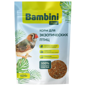Bambini Pets корм для экзотических птиц, 400гр