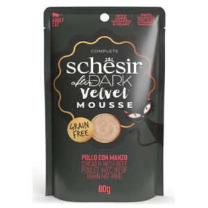 Schesir AFTER DARK VELVET для кошек (курица, говядина), 80 гр срок до 18.12.2025