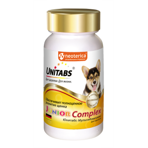 Unitabs JuniorComplex Витаминно-минеральный комплекс для щенков, для полноценного развития, 100таб