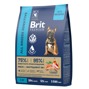 БРИТ Sensitive сухой корм для собак всех пород с чувствительным пищеварением (лосось и индейка) 3кг