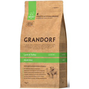 Grandorf Mini Корм сухой гипоаллергенный для собак мелких пород (ягненок, индейка), 1кг