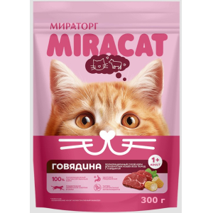 Мираторг Miracat сухой корм  для кошек всех пород, с говядиной, 0,3кг