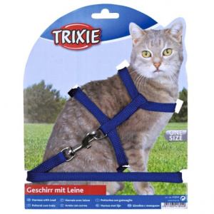 TRIXIE набор для кошек (шлея 22-42см + поводок 1,25м/10мм), нейлон