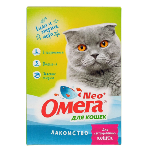 Мультивитаминное лакомство ОМЕГА NEO+ К-К с L-карнитином для кошек 90таб.